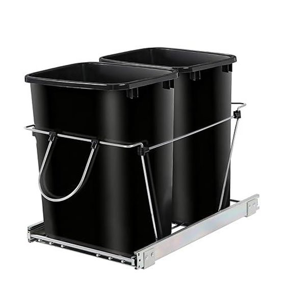Double 35-Quart Under Cabinet Pull-Out Trash Can