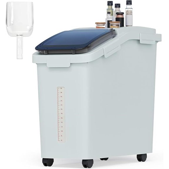 DWVO 11.4-Gallon Food Storage Bins with Wheels