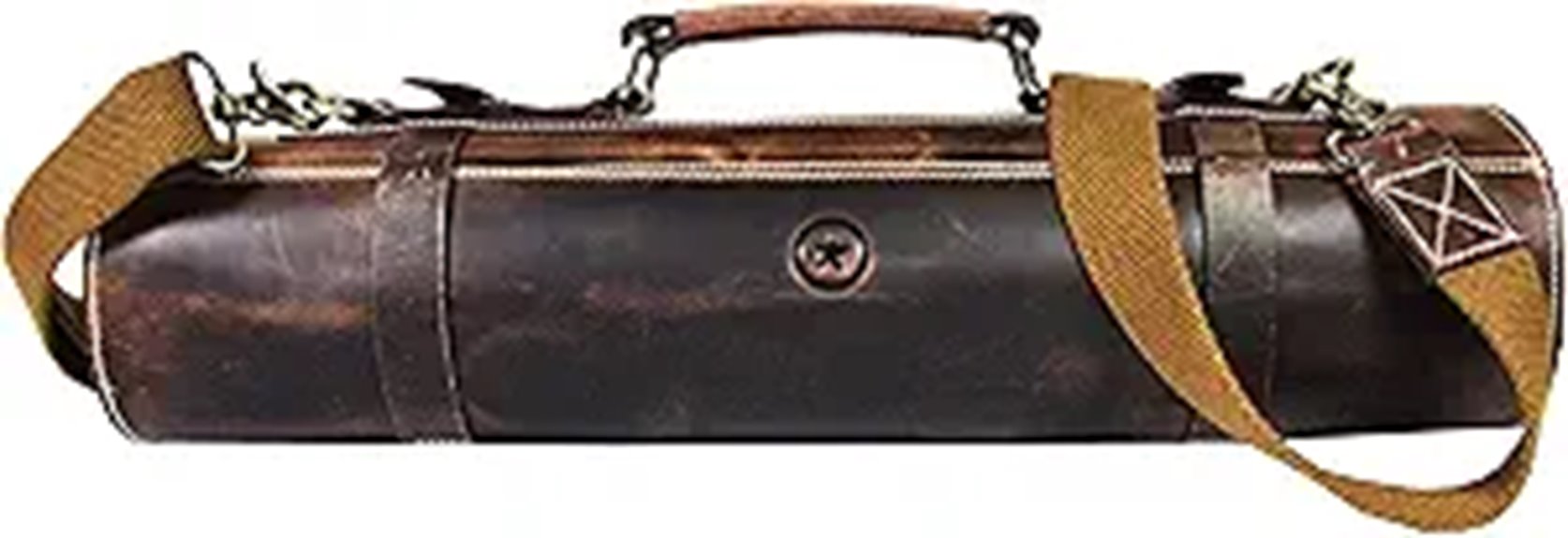 Leather Knife Roll Case with Adjustable Shoulder Strap
