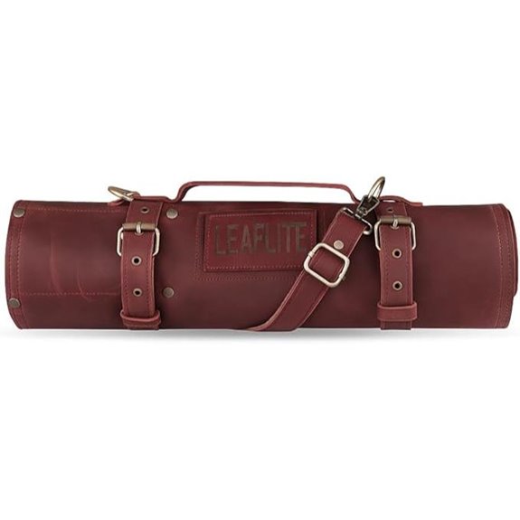 Leather Knife Roll Bag with 7 Pockets