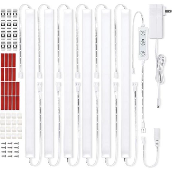 Litever Under Cabinet LED Light Strip 6-Pack 12-Inch