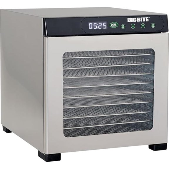LEM BigBite Stainless Steel Food Dehydrator with 10 Trays