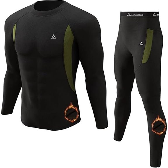Convallaria Men's Thermal Underwear Long Johns Set