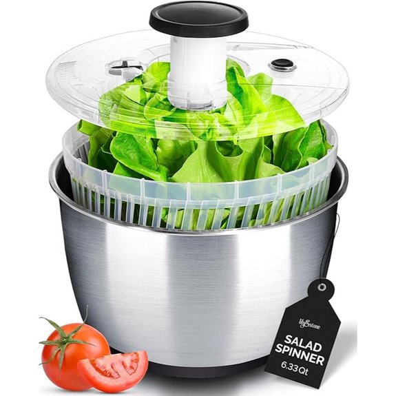 Lily&Stone 6.33 Qt Stainless Steel Salad Spinner