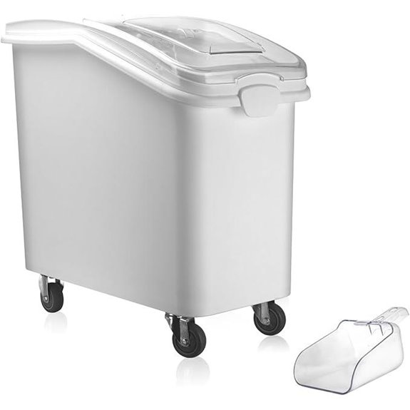 Commercial Flour Bin with Locking Wheels