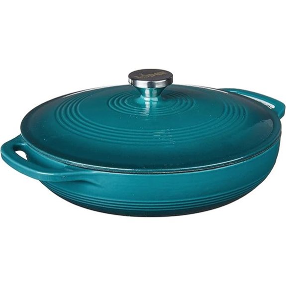 Lodge 3.6 Qt Enamel Cast Iron Casserole Lagoon