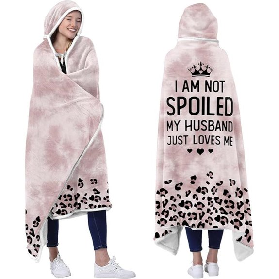 Spoiled Wife Fleece Wearable Blanket Hoodie Gift