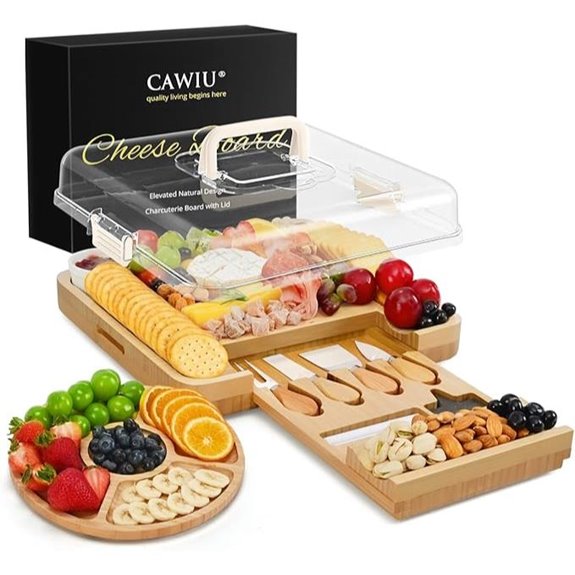 Premium Charcuterie Board with Lid and Utensils
