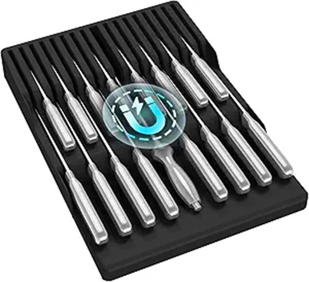 Lifewit Magnetic Drawer Knife Organizer Black