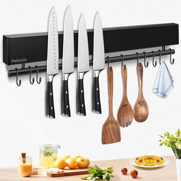 17-Inch Magnetic Knife Holder with Hooks