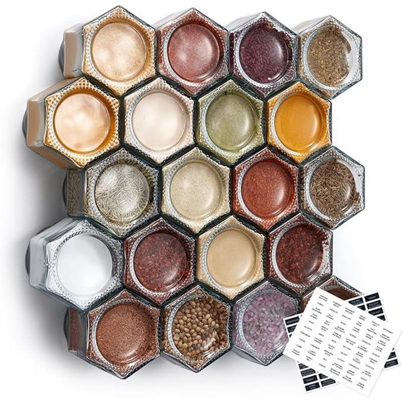 Homazing 20 Magnetic Spice Jars with Labels
