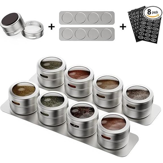 Magnetic Spice Tins Set with Labels and Wall Plates