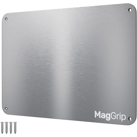Stainless Steel Magnetic Plate with Adhesive & Screws