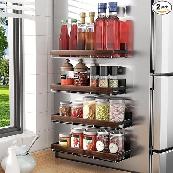 Walnut Magnetic Spice Organizer (4 Pack)