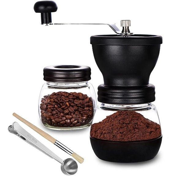 PARACITY Manual Coffee Grinder with 2 Glass Jars