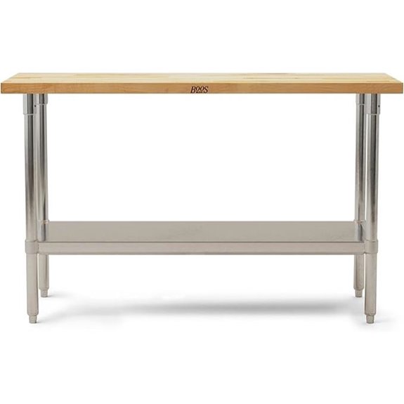 John Boos Maple Wood Work Table with Shelf
