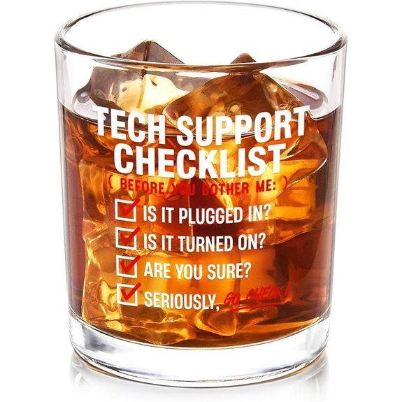 Futtumy Tech Support Whiskey Glass for Men