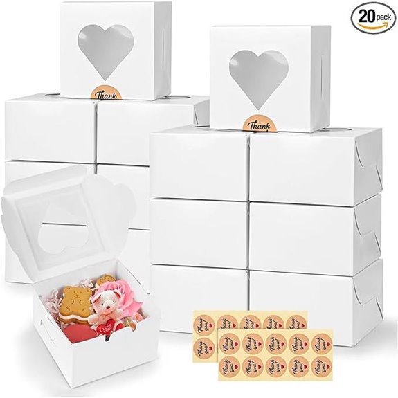 VGOODALL 20PCS Mini Bakery Cookie Boxes with Window