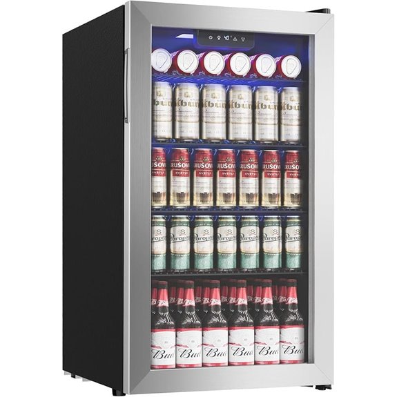 Beverage Cooler Mini Fridge with Glass Door