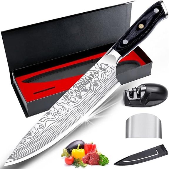 MOSFiATA 8 Chef's Knife with Sharpener and Handle