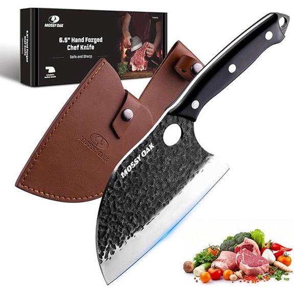 Mossy Oak Chef Knife with Leather Sheath