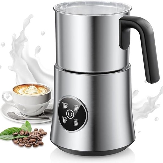 4-in-1 Milk Frother and Warmer with Stainless Steel Jug