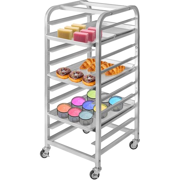 10-Tier Sheet Pan Rack with Wheels for Baking