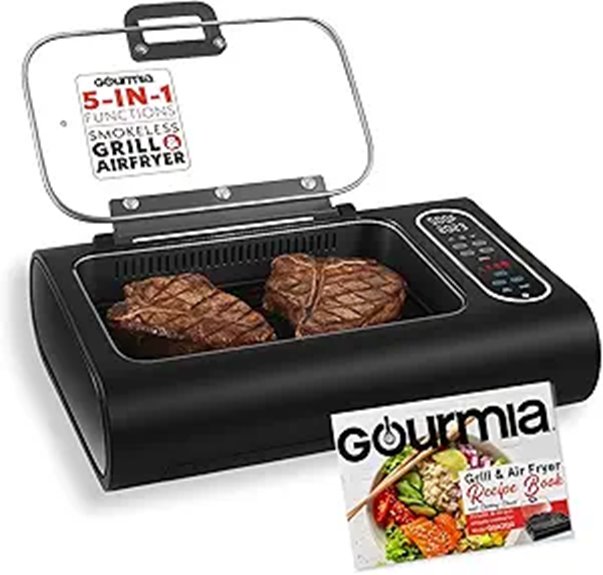 Gourmia 5-in-1 Smokeless Indoor Grill & Air Fryer