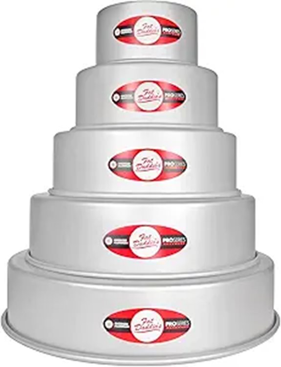 Fat Daddio's Anodized Aluminum 5-Tiered Cake Pan Set