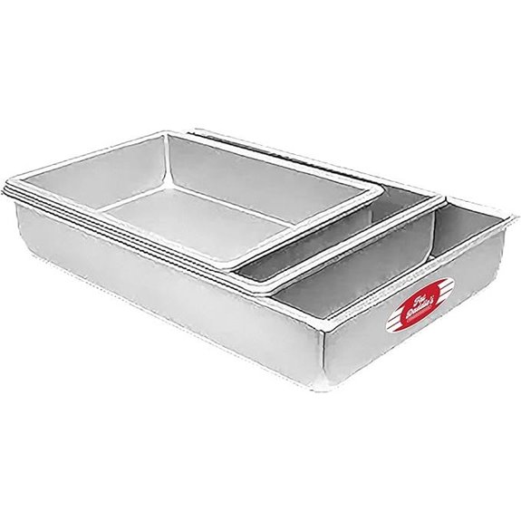 Fat Daddio's Anodized Aluminum 3-Tiered Odd Sheet Cake Pan Set 3 Inch Deep