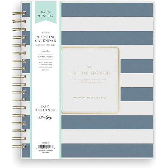 navy blue daily planner