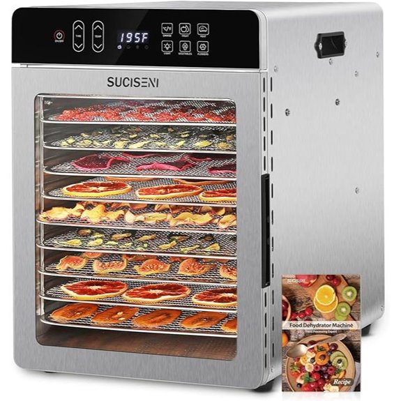 SUCICENI 9ft² Stainless Steel Food Dehydrator with Timer