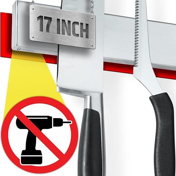 Magnetic Knife Holder Wall Mount - No Drill Needed