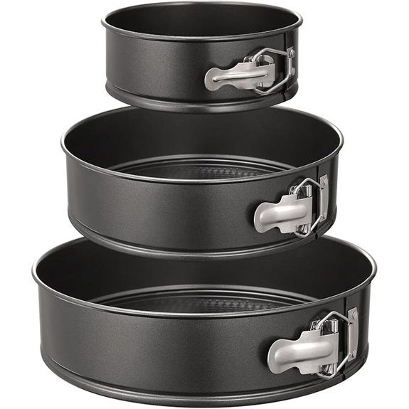 HIWARE 3-Piece Non-Stick Springform Cake Pan Set