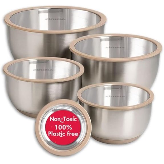 Ziruma Non-Toxic Mixing Bowls with Lids (5 Pcs)