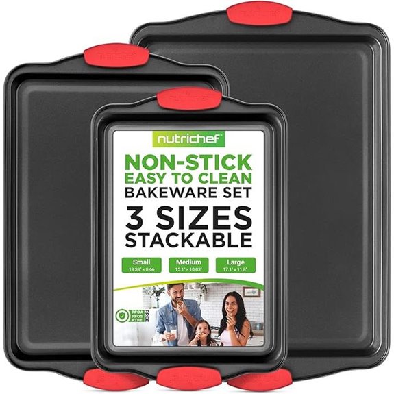 NutriChef 3-Piece Nonstick Baking Pans Set