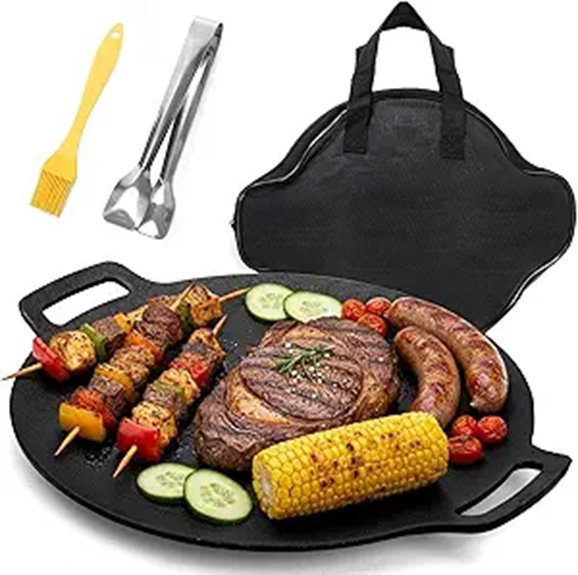 Korean BBQ Grill Pan Nonstick 12 Inch Cast Iron