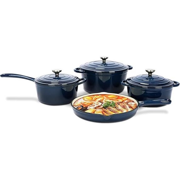 QuliMetal Nonstick Cast Iron Cookware Set (7-Piece)