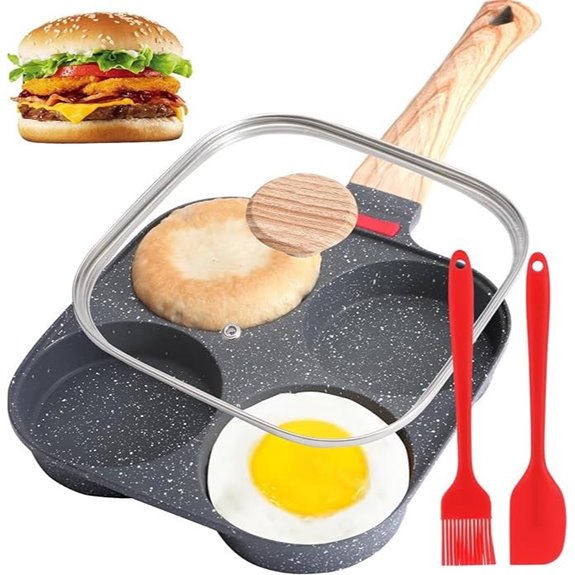 Nonstick 4-Cup Egg Pan with Lid