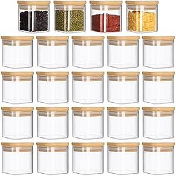 Nuenen 24 Pack Airtight Square Spice Jars