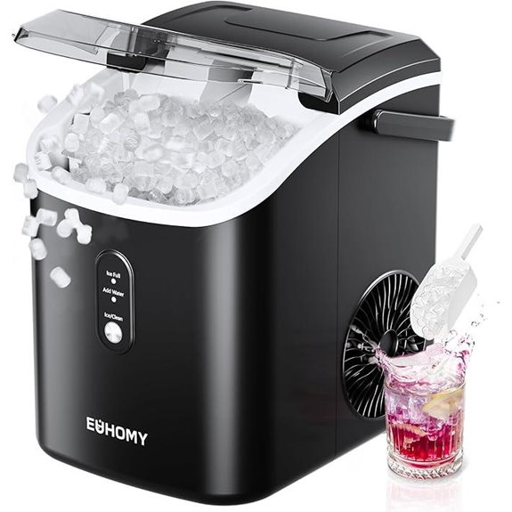 EUHOMY Nugget Ice Maker with Handle and Auto-Clean