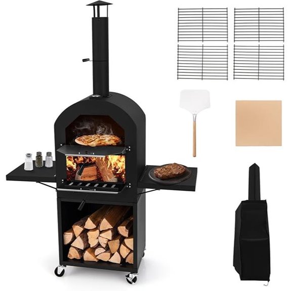 HAPPYGRILL Outdoor Wood-fired Pizza Oven with Accessories