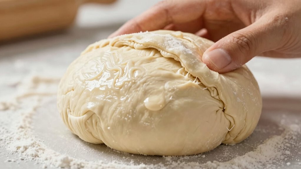 over kneading weakens gluten