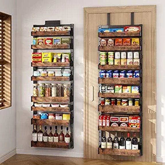8-Tier Over-the-Door Pantry Organizer with Adjustable Baskets