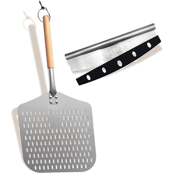 Perforated Aluminum Pizza Peel with Detachable Wood Handle