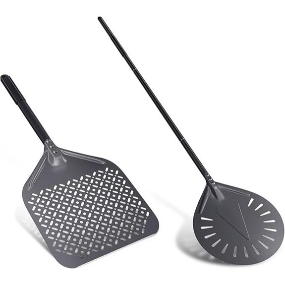 12 + 9 Perforated Aluminum Pizza Peel Set
