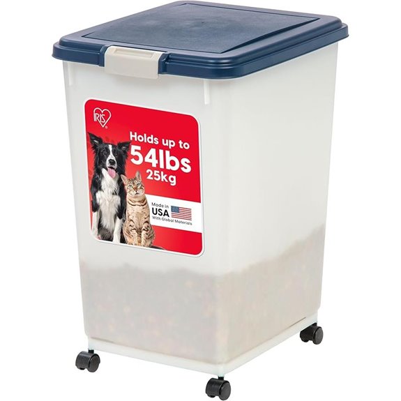 IRIS WeatherPro Pet Food Storage Container with Casters