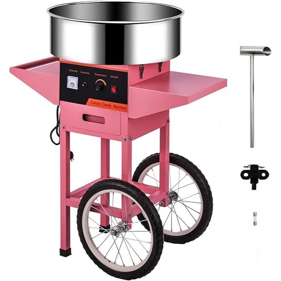 Commercial Cotton Candy Machine with Cart (Pink)