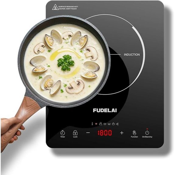 Portable 1800W Induction Cooktop with Temp Settings