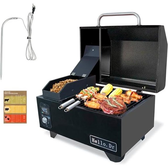 Portable Pellet Grill with Digital Control and Meat Probe